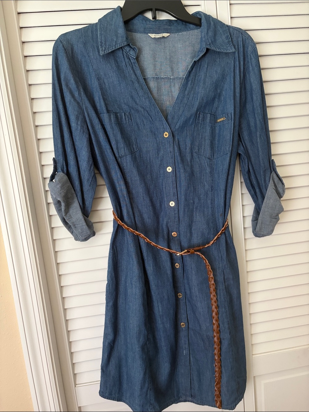 Guess Blue Chambray Button Shirt
